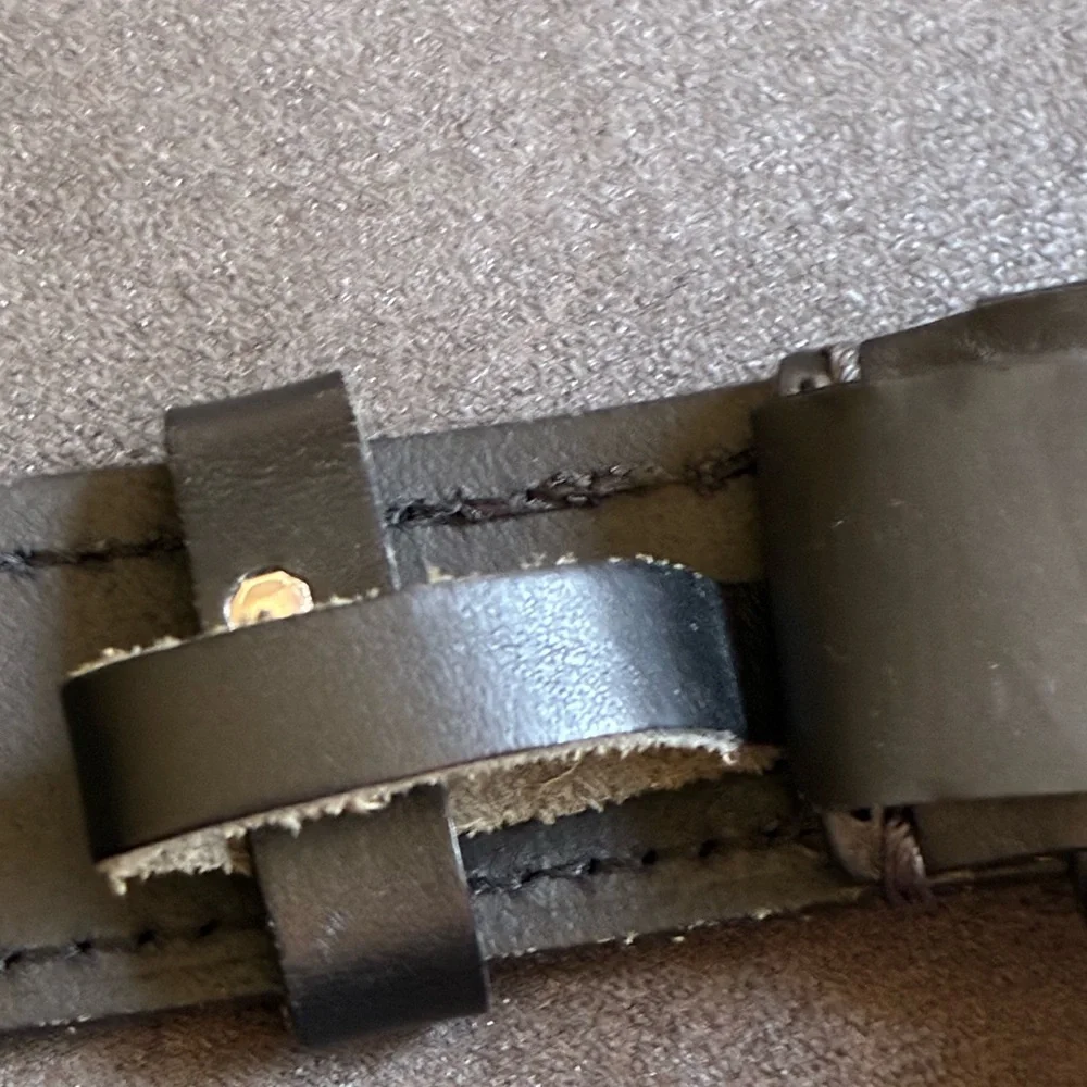 NWOT. Zara Man Black Leather Belt with Metal Buckle and belt loops. Size 34.